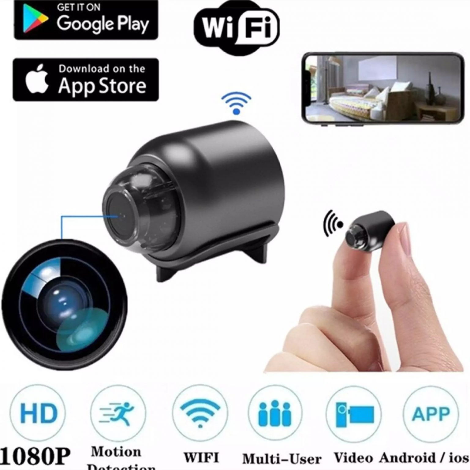 Camera mini siêu nhỏ X5 giám sát từ xa qua WiFI quay đêm